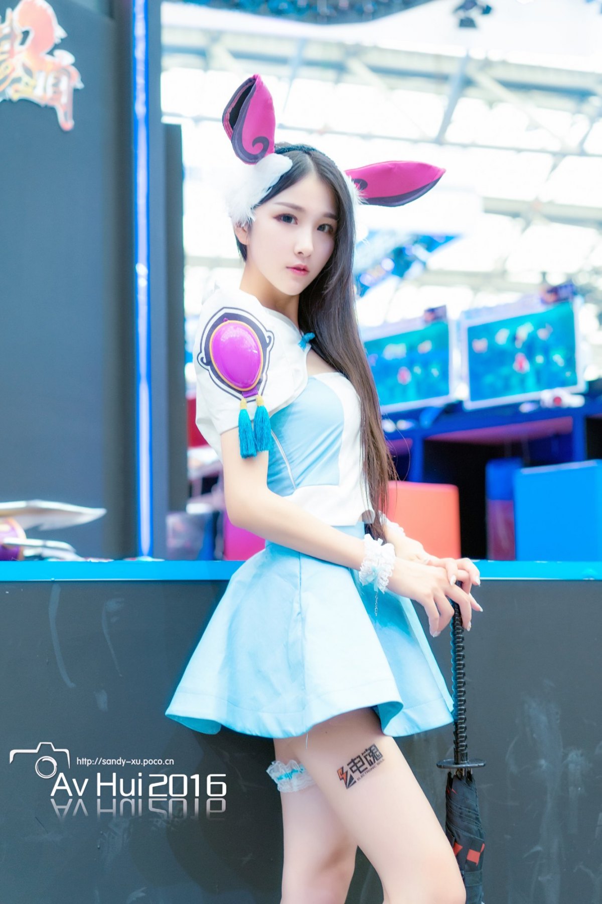 2016电魂游戏展台showgirl美女林亦梦