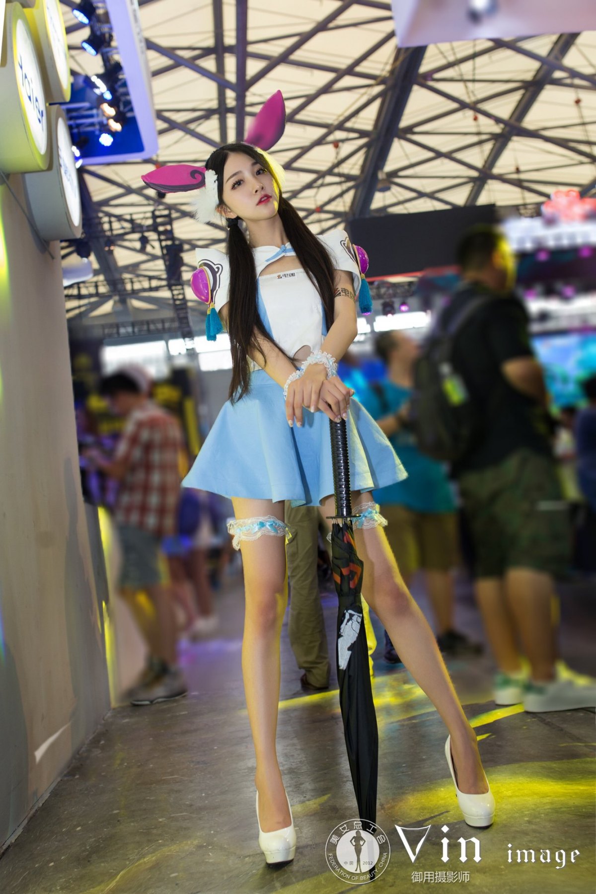 2016电魂游戏展台showgirl美女林亦梦