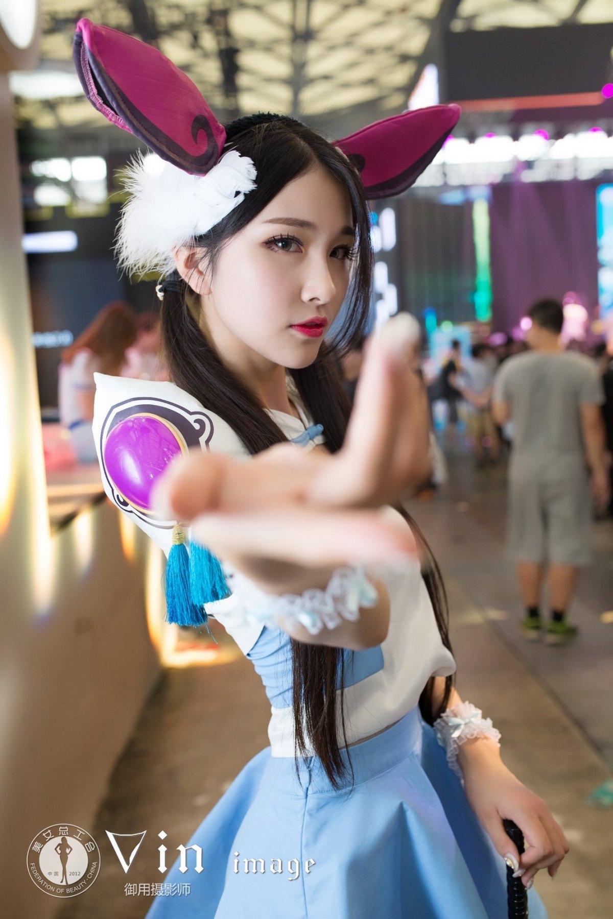 2016电魂游戏展台showgirl美女林亦梦