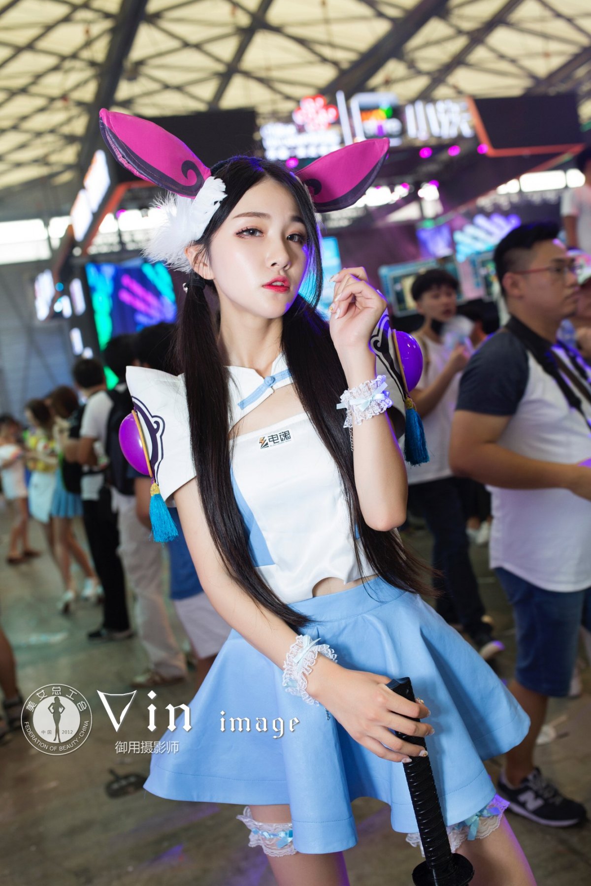 2016电魂游戏展台showgirl美女林亦梦